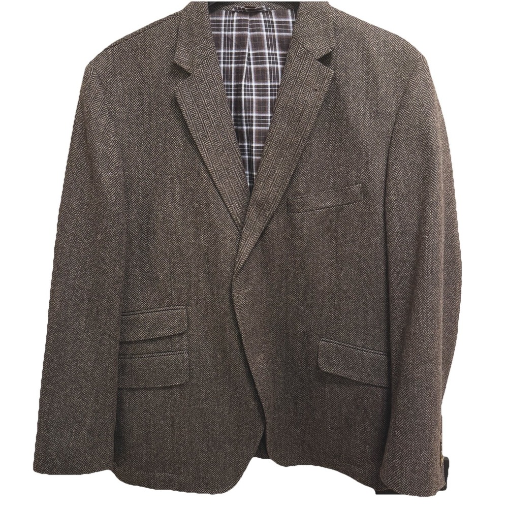Kroon Size 46S 95% Wool, 5% Cashmere Brown Tweed Blazer